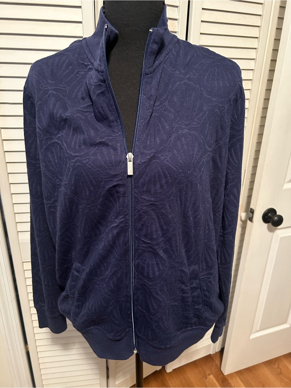 Navy Zip-Front Women's Jacket